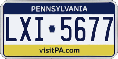 PA license plate LXI5677