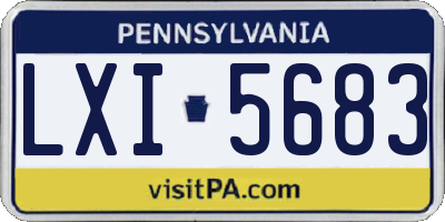 PA license plate LXI5683