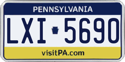 PA license plate LXI5690