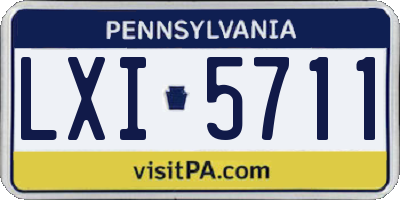 PA license plate LXI5711