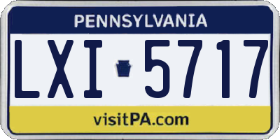 PA license plate LXI5717