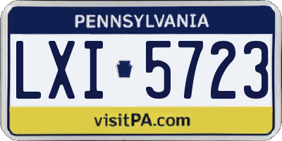 PA license plate LXI5723