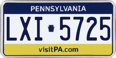 PA license plate LXI5725
