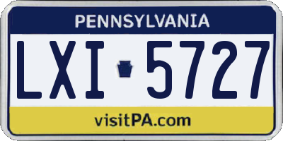 PA license plate LXI5727