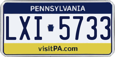PA license plate LXI5733
