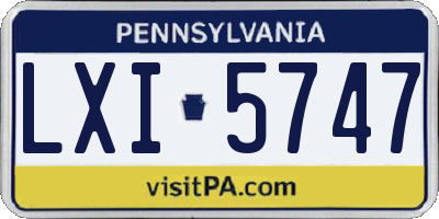 PA license plate LXI5747