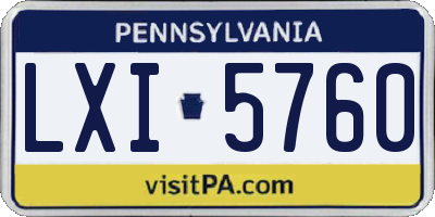 PA license plate LXI5760