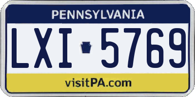 PA license plate LXI5769