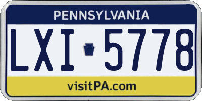 PA license plate LXI5778