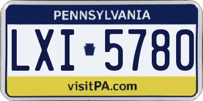 PA license plate LXI5780
