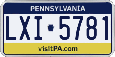 PA license plate LXI5781