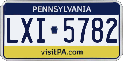 PA license plate LXI5782