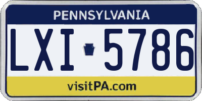 PA license plate LXI5786