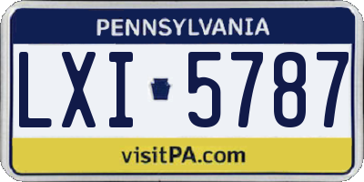 PA license plate LXI5787