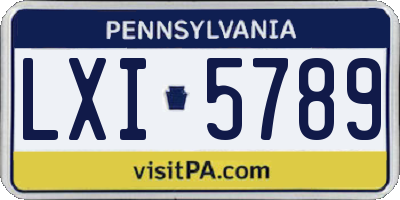 PA license plate LXI5789