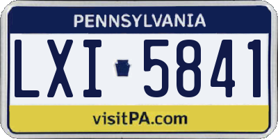 PA license plate LXI5841