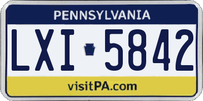 PA license plate LXI5842