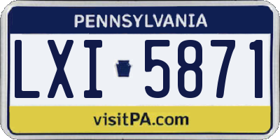 PA license plate LXI5871