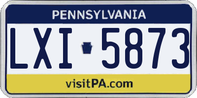 PA license plate LXI5873