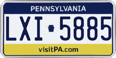 PA license plate LXI5885
