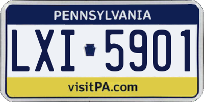PA license plate LXI5901