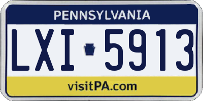 PA license plate LXI5913