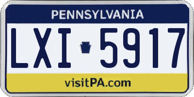 PA license plate LXI5917