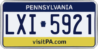 PA license plate LXI5921
