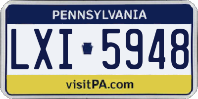 PA license plate LXI5948