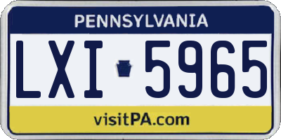 PA license plate LXI5965