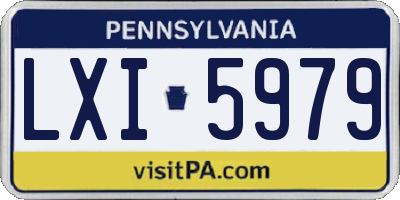 PA license plate LXI5979