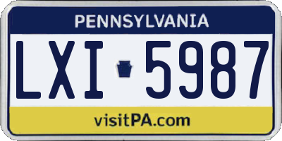 PA license plate LXI5987
