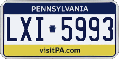 PA license plate LXI5993