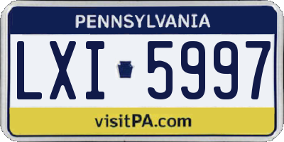 PA license plate LXI5997