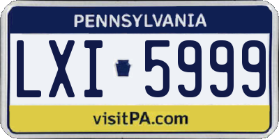 PA license plate LXI5999