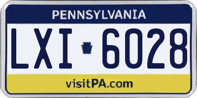 PA license plate LXI6028