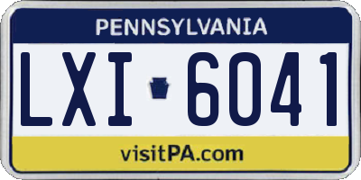 PA license plate LXI6041