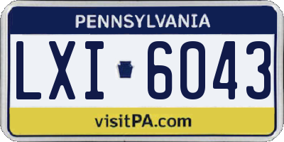 PA license plate LXI6043