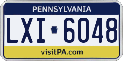 PA license plate LXI6048