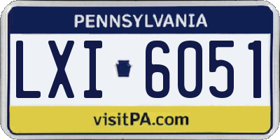 PA license plate LXI6051