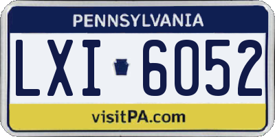 PA license plate LXI6052