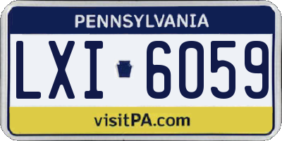 PA license plate LXI6059