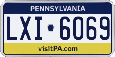 PA license plate LXI6069