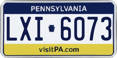 PA license plate LXI6073