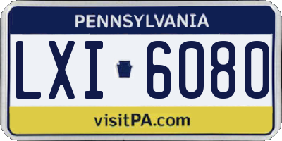 PA license plate LXI6080