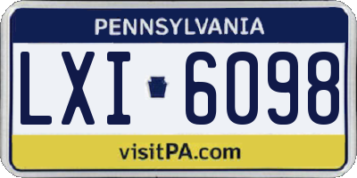 PA license plate LXI6098