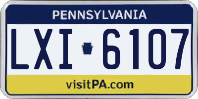PA license plate LXI6107