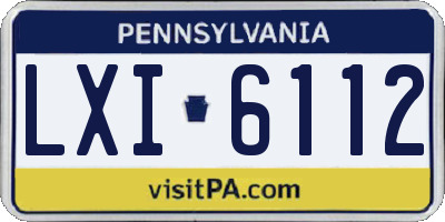 PA license plate LXI6112