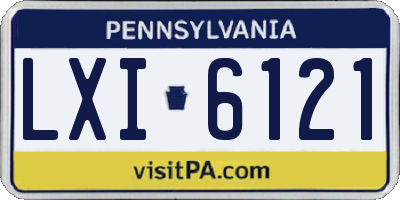 PA license plate LXI6121