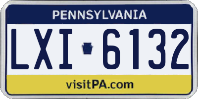 PA license plate LXI6132